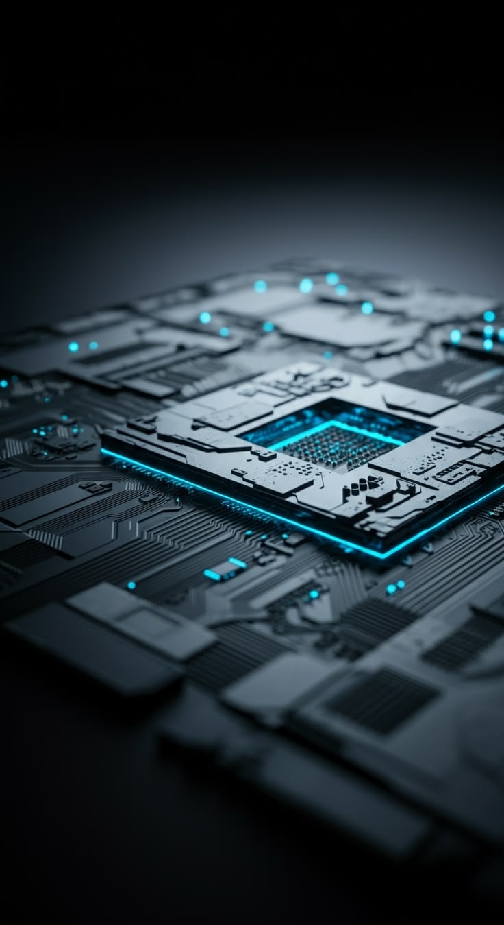 Close-up of a processor on a circuit board